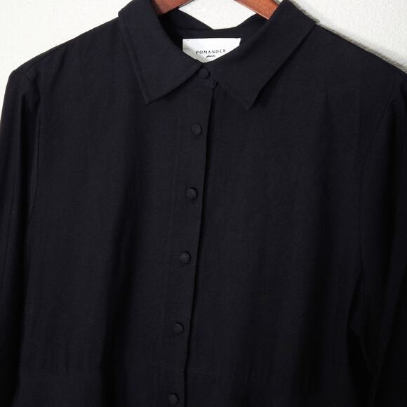 Pomander Place Women’s Black Tunic Shirt Minimalist Artisanal Slow Fashion XL - Picture 3 of 8